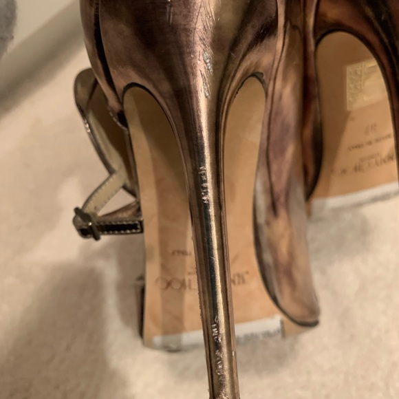 Jimmy Choo Metallic Leather Houry D’Orsay Pumps - Picture 5 of 11